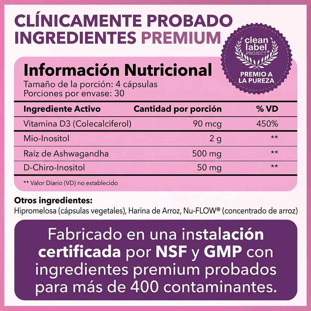 Balance Rosa® Myo-Inositol y D-Chiro Inositol en proporción 40:1 🌸