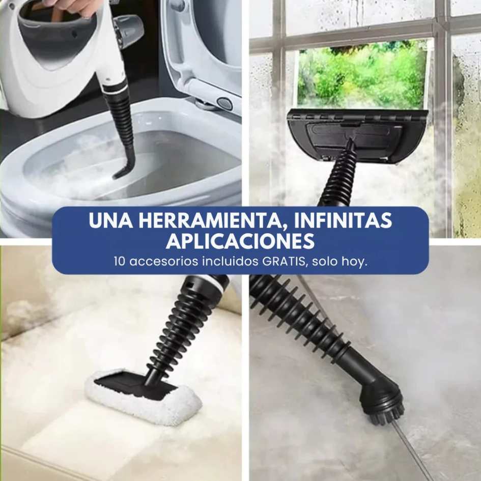 VaporixPro® - Limpiador desinfectante a vapor 10 en 1