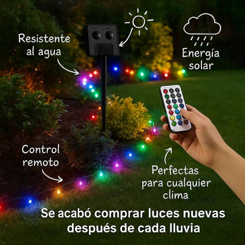 LUCES SOLARES NAVIDEÑAS 2X1 - 20M Y 200 BOMBILLOS EN TOTAL
