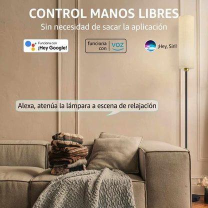 ATIKUS® LÁMPARA DE PIE INTELIGENTE - Alexa, Google Home y Siri.