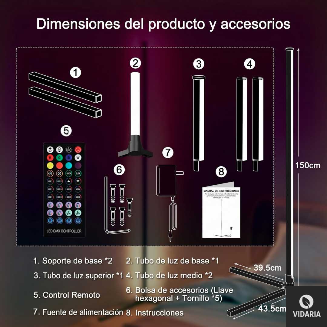 Aura Glow® Lámpara de Esquina RGB 6000 lumens ✨