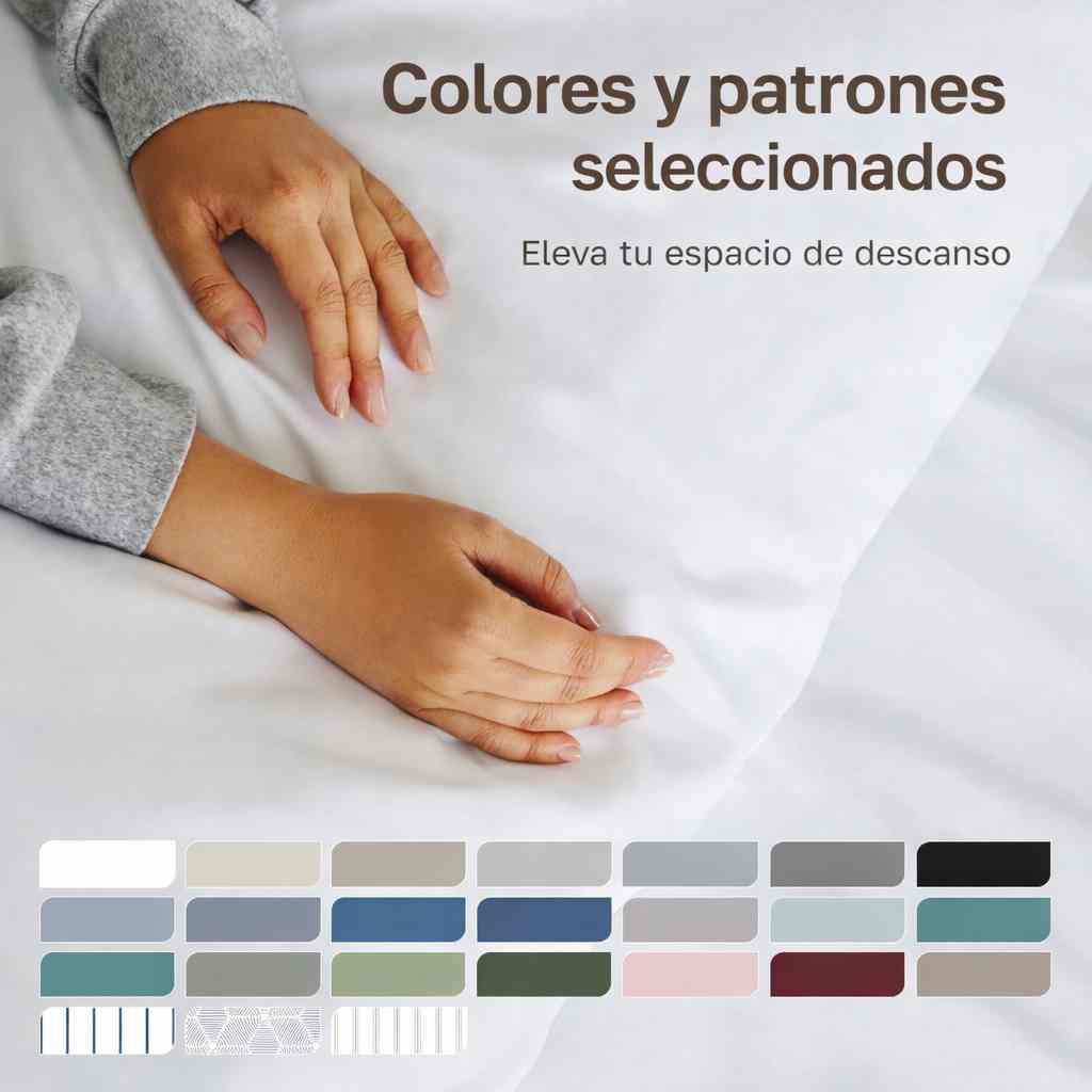 THE ROYAL® - COMBO SABANAS 600 HILOS + FUNDAS + 2 ALMOHADAS GRATIS