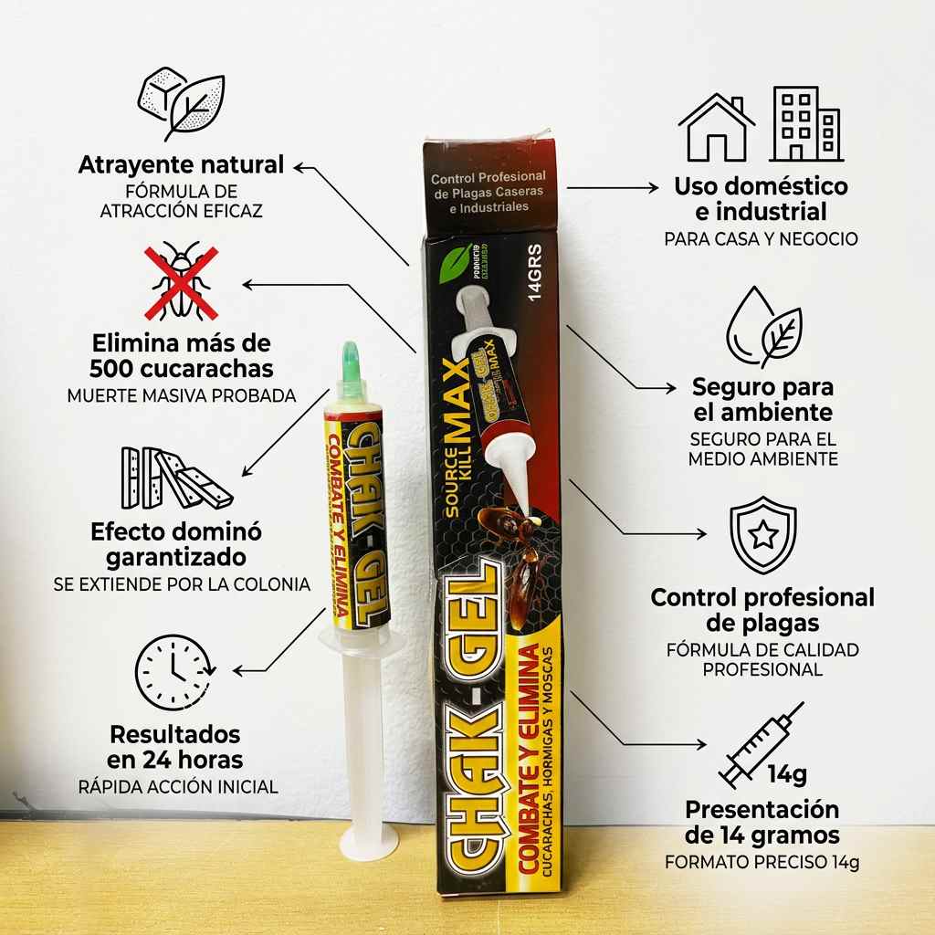 ChakGel™ 2x1- Elimina las cucarachas en 72 horas sin fumigador🪳🔥